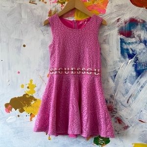 Pink Guess Dress with lace in size 4